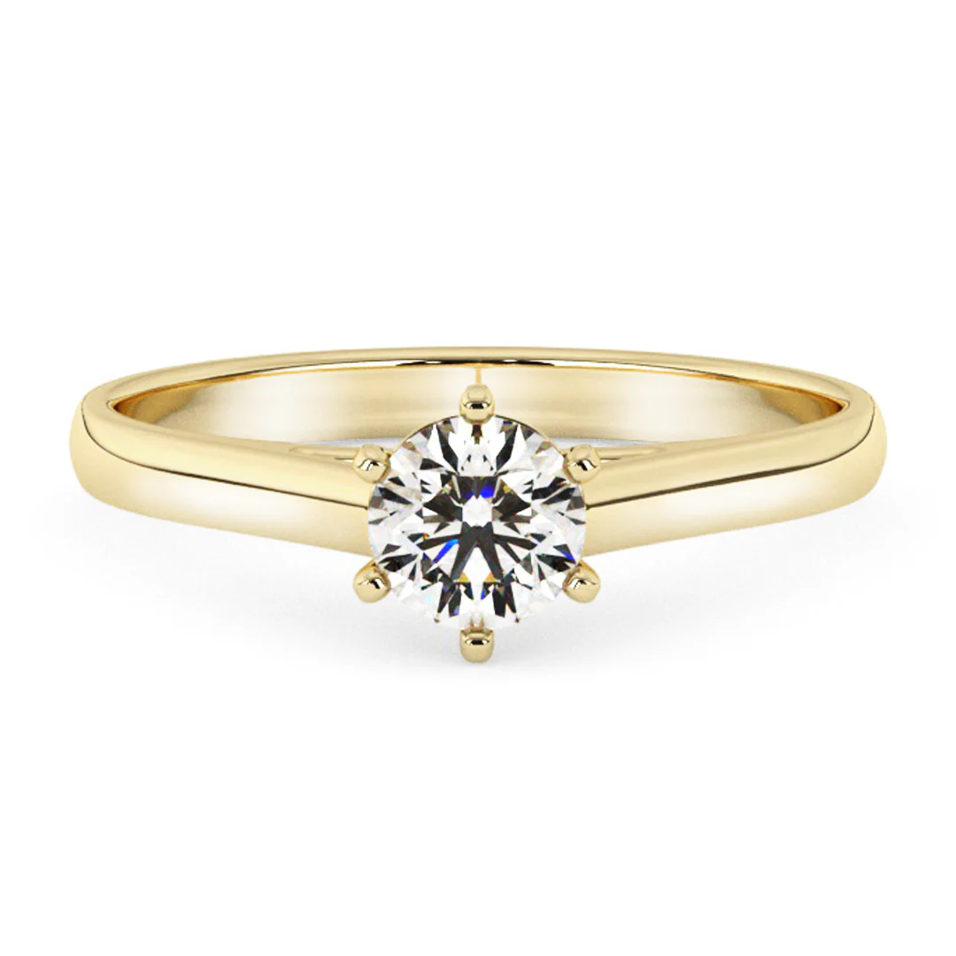 Silván Solitaire timanttisormus 0,30ct, keltakultaa, Silván vihkisormukset