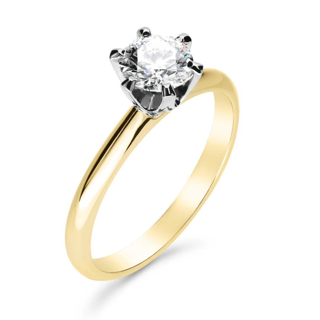 Silván Solitaire timanttisormus 0,70ct, valko- ja keltakultaa, Silván vihkisormukset - Image 2