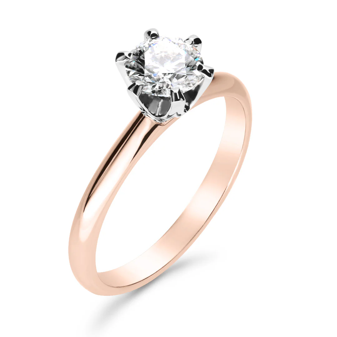 Silván Solitaire timanttisormus 0,70ct, valko- ja rosekultaa, Silván vihkisormukset - Image 2