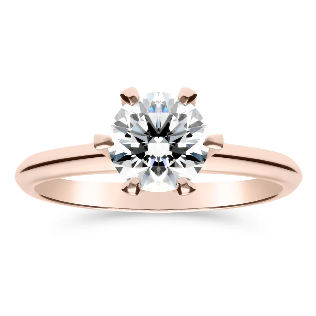 Silván Solitaire timanttisormus 1,00ct, rosekultaa, Silván vihkisormukset