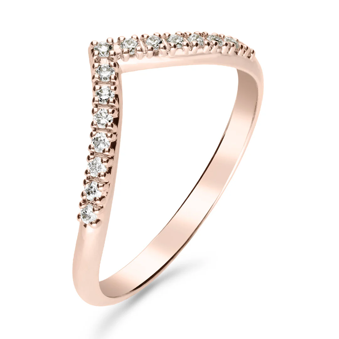 Silván Syleilijä sivusormus timanteilla 0,15ct, rosekultaa, Silván vihkisormukset - Image 2