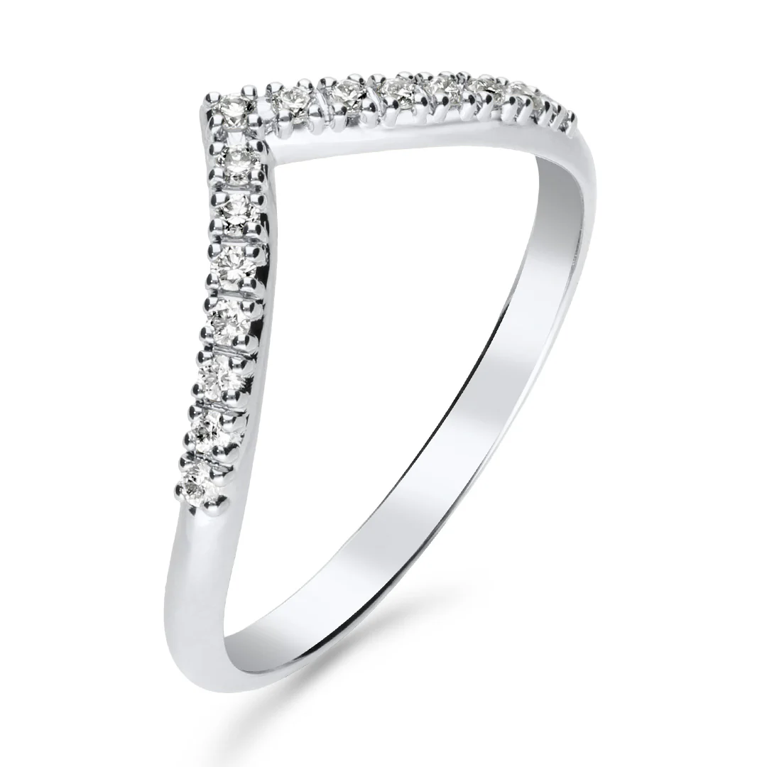 Silván Syleilijä sivusormus timanteilla 0,15ct, valkokultaa, Silván vihkisormukset - Image 2