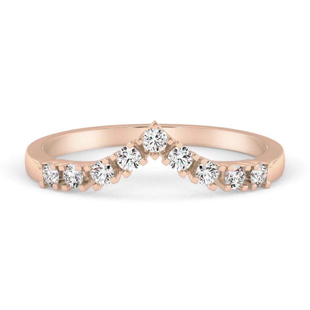 Silván Syleilijä sivusormus timanteilla 0,18ct, rosekultaa, Silván vihkisormukset