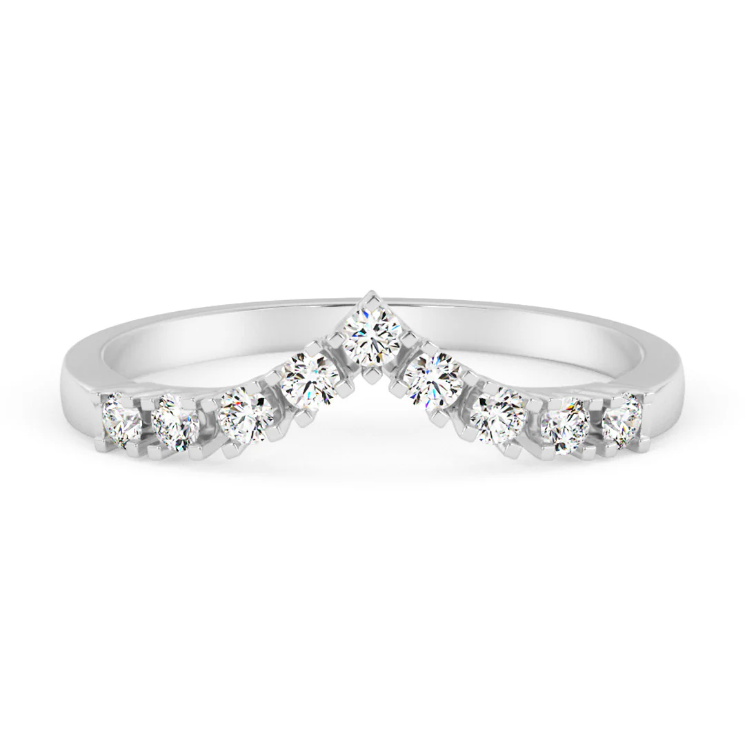 Silván Syleilijä sivusormus timanteilla 0,18ct, valkokultaa, Silván vihkisormukset