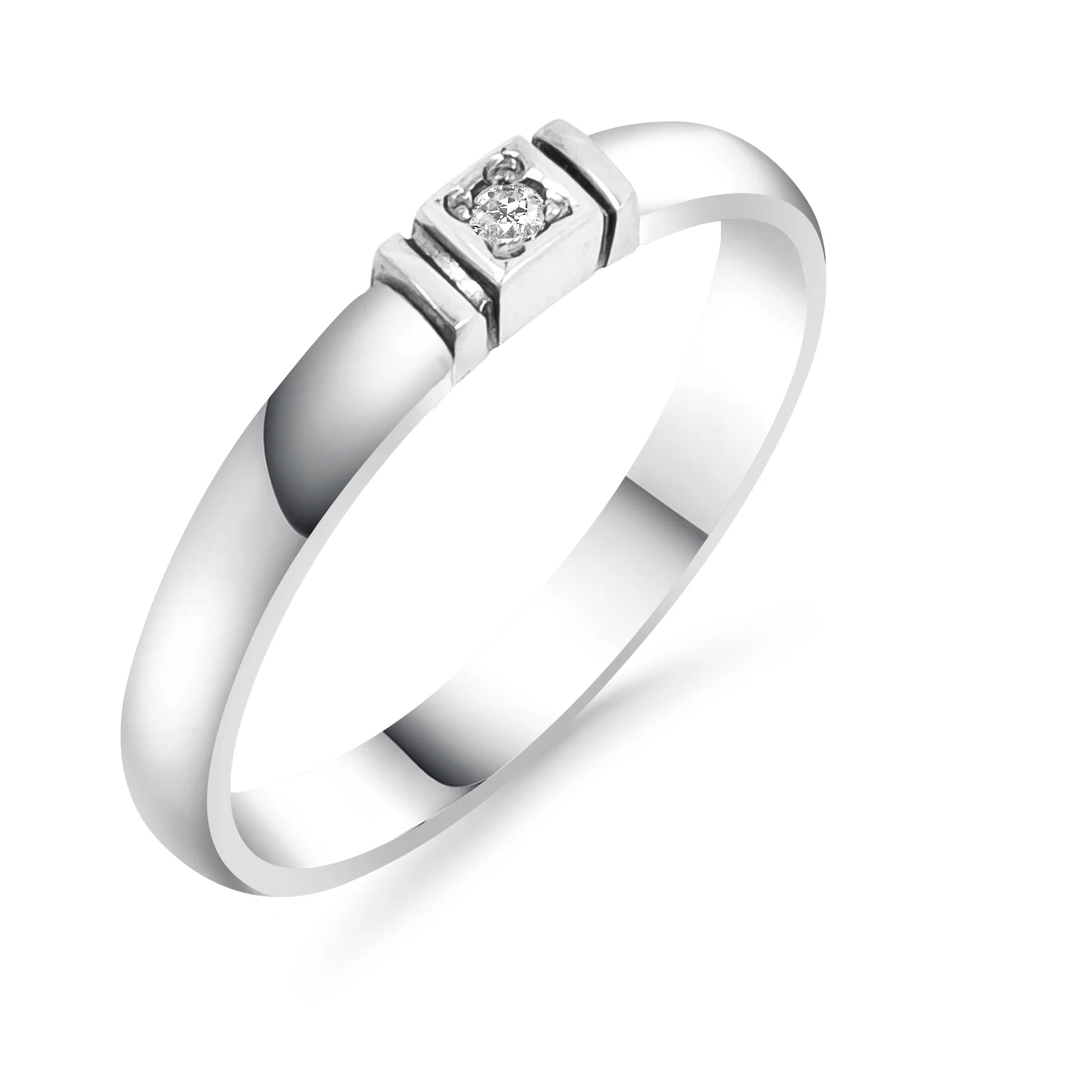Silván timanttisormus 0,02ct, valkokultaa, Silván vihkisormukset