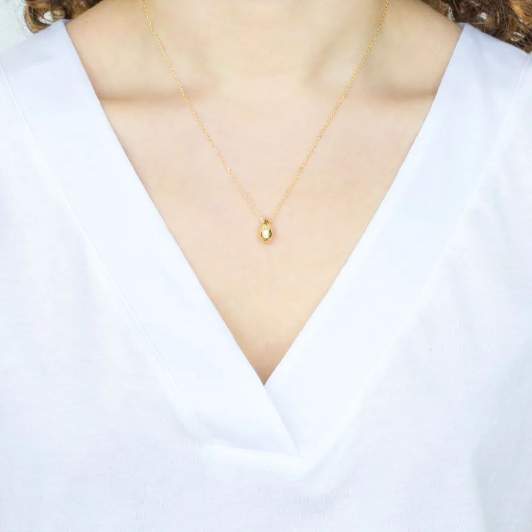 Stelle Drop riipus, pieni, keltakullattua hopeaa - Image 3
