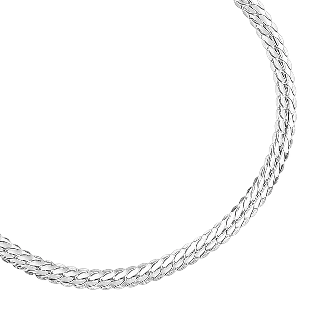 Stelle ovaali-panssariranneketju, 4 mm, hopeaa - Image 2