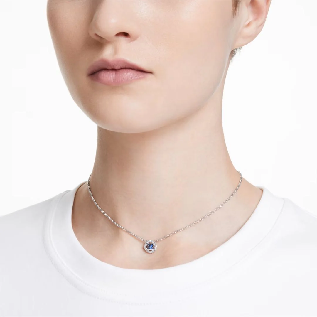 Swarovski Angelic riipus, vaalea metalli ja sininen kristalli - Image 2