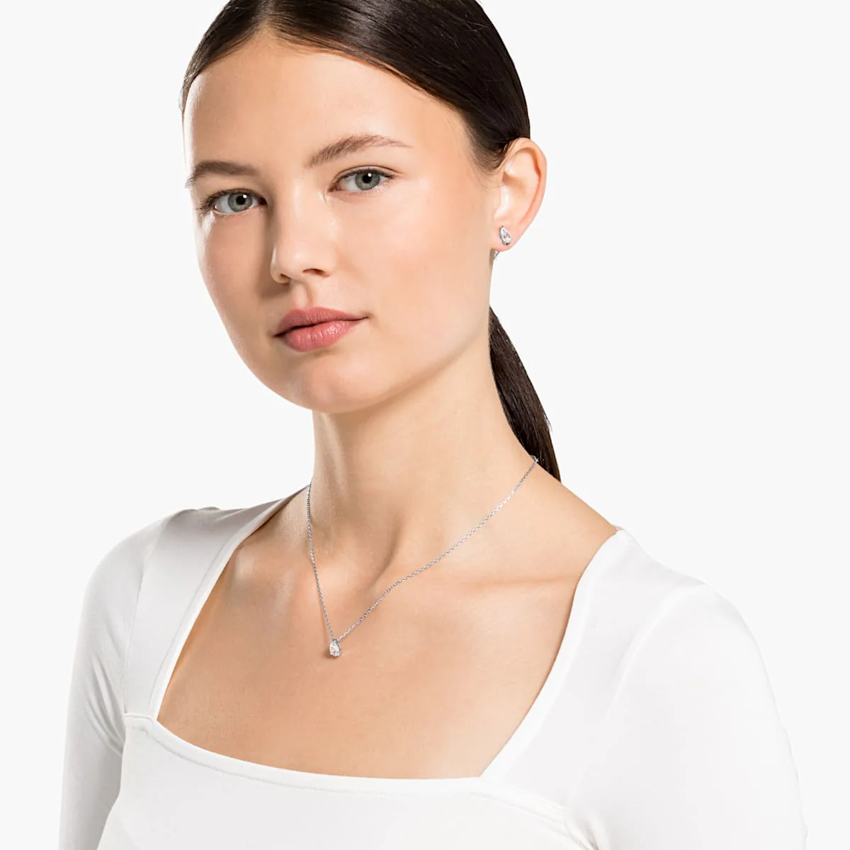 Swarovski Attract Pear riipus- ja korvakorusetti, kirkas - Image 5