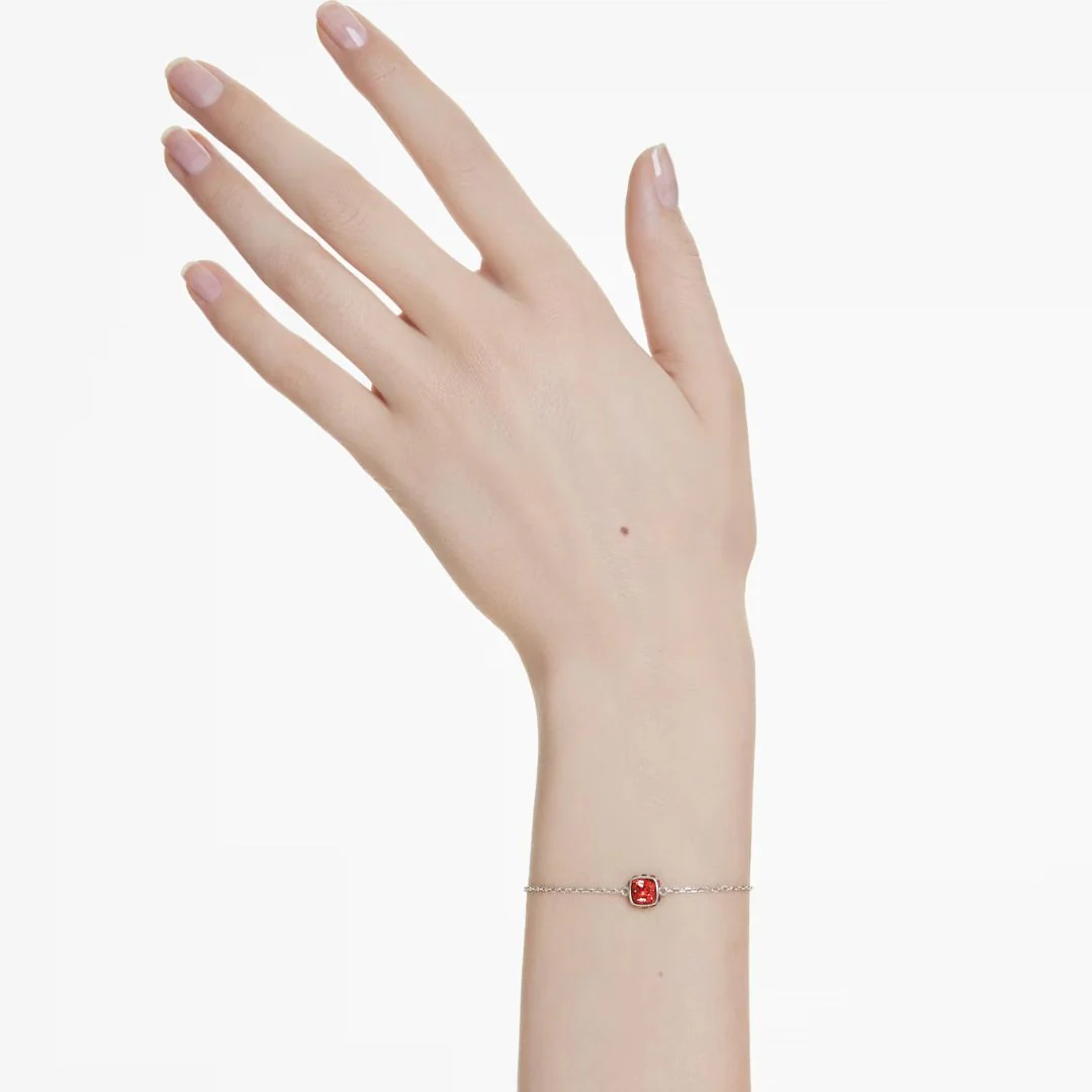 Swarovski Birthstone July rannekoru, vaalea metalli ja punaiset kristallit 5692885 - Image 4