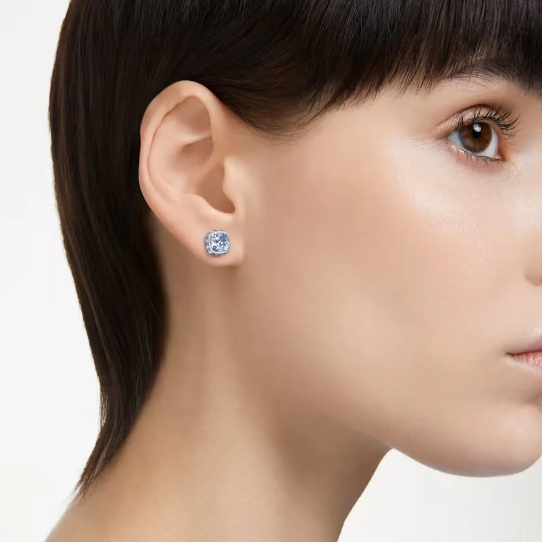 Swarovski Birthstone March korvakorut, vaalea metalli ja vaaleansiniset kristallit 5660800 - Image 2