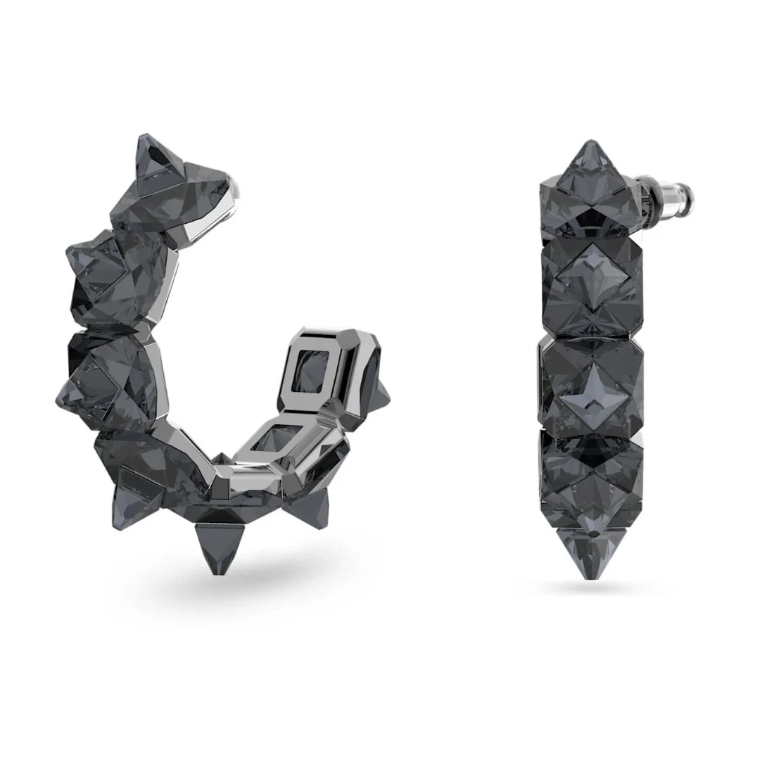 Swarovski Chroma rengaskorvakorut harmailla kristalleilla