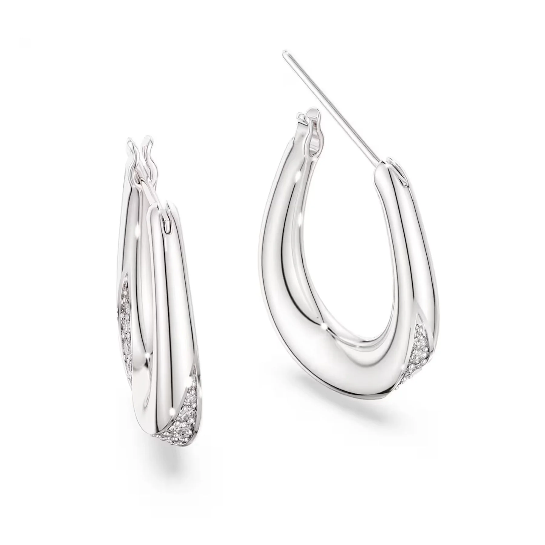 Swarovski Classica rengaskorvakorut, hopea ja kirkkaat zirkoniat, 5743474 - Image 4