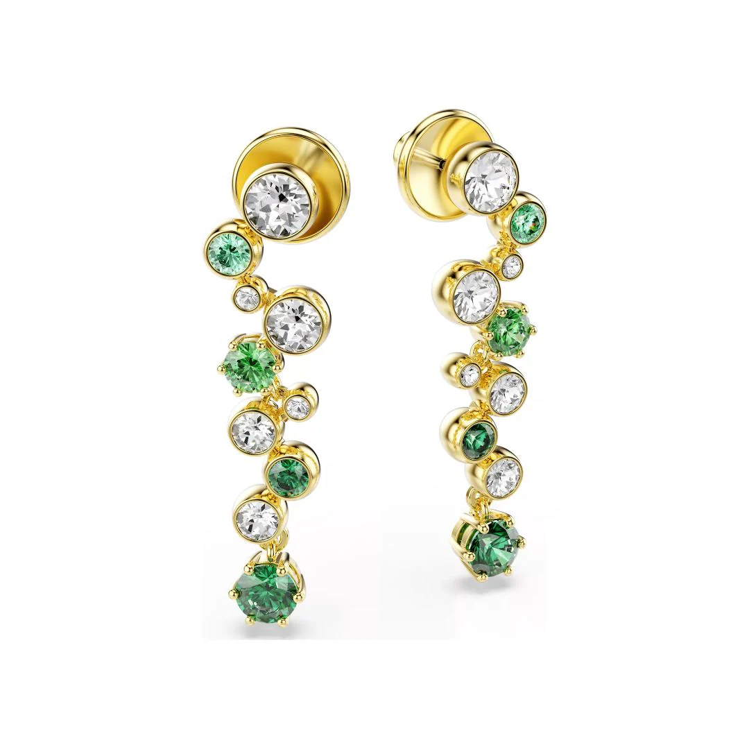Swarovski Constella korvakorut, keltakullanväri ja vihreät kristallit, 5732248 - Image 2