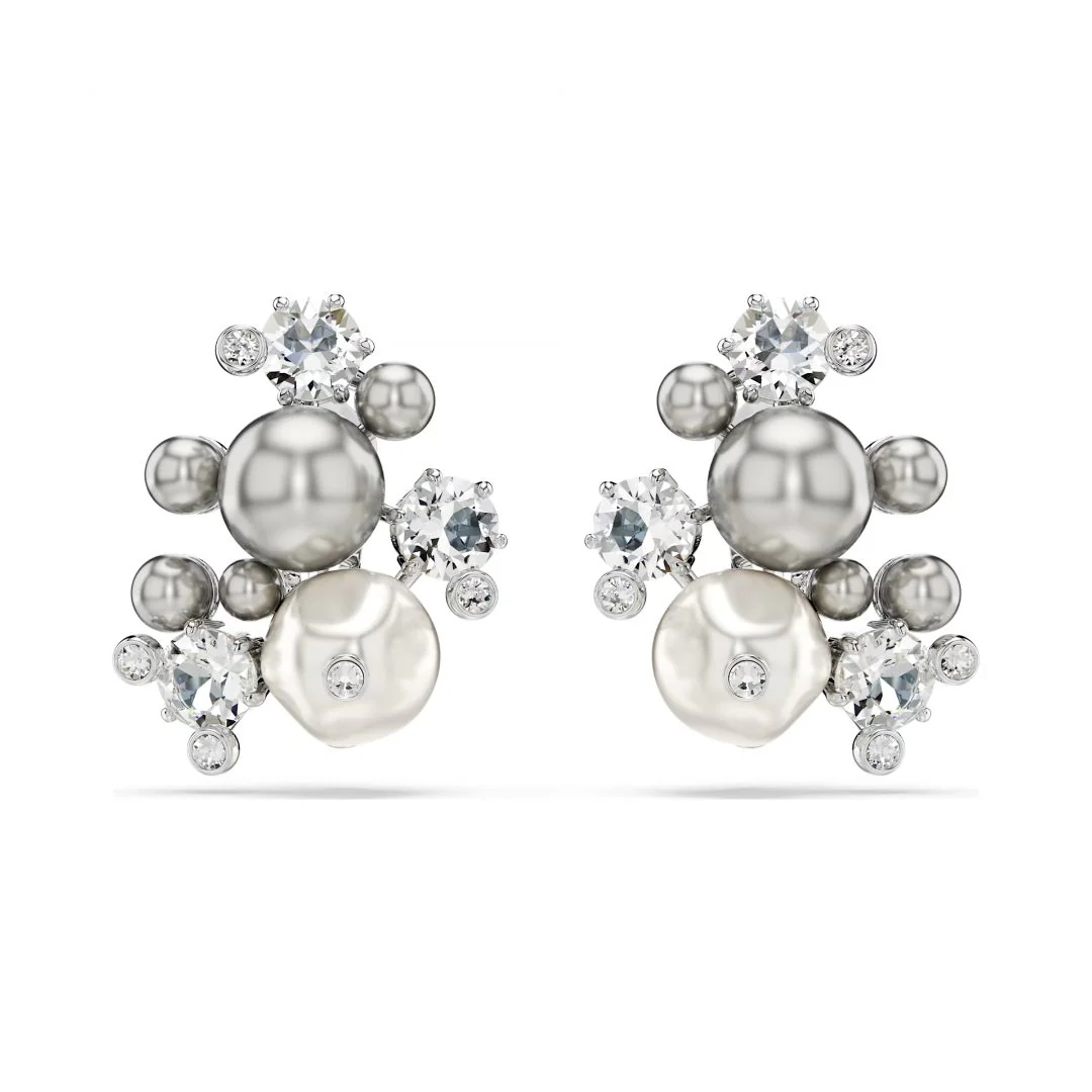 Swarovski Constella korvakorut, vaalea metalli, kirkkaat kristallit ja valkoiset helmet, 5722498 - Image 2