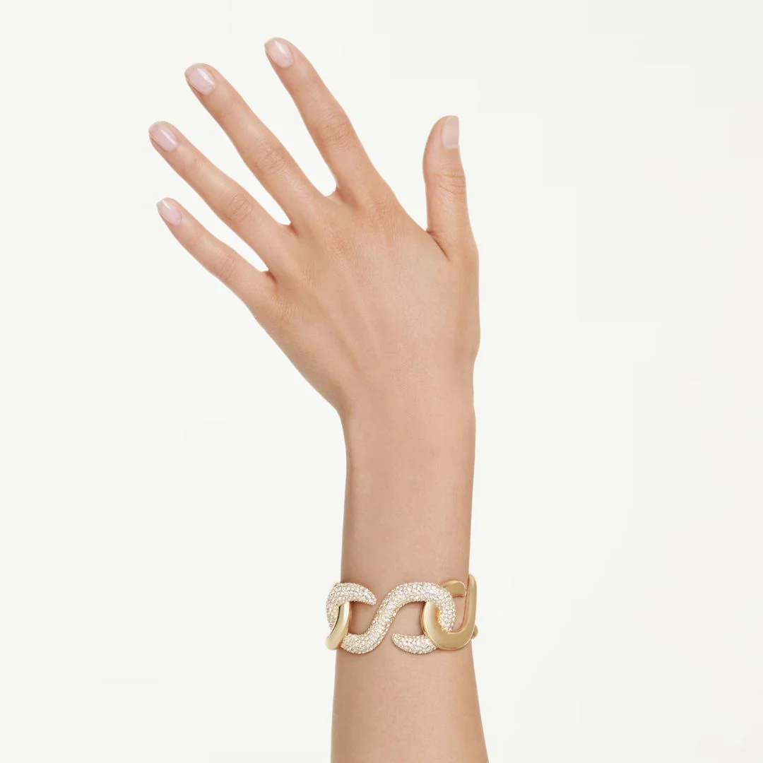 Swarovski Dextera Cuff rannekoru, keltakullattu ja kirkkaat kristallit - Image 2