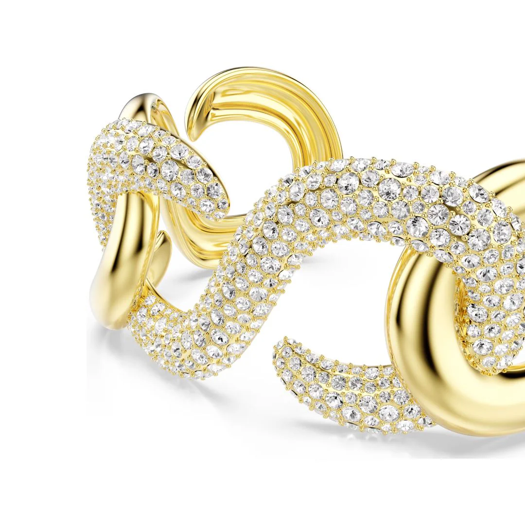 Swarovski Dextera Cuff rannekoru, keltakullattu ja kirkkaat kristallit - Image 3