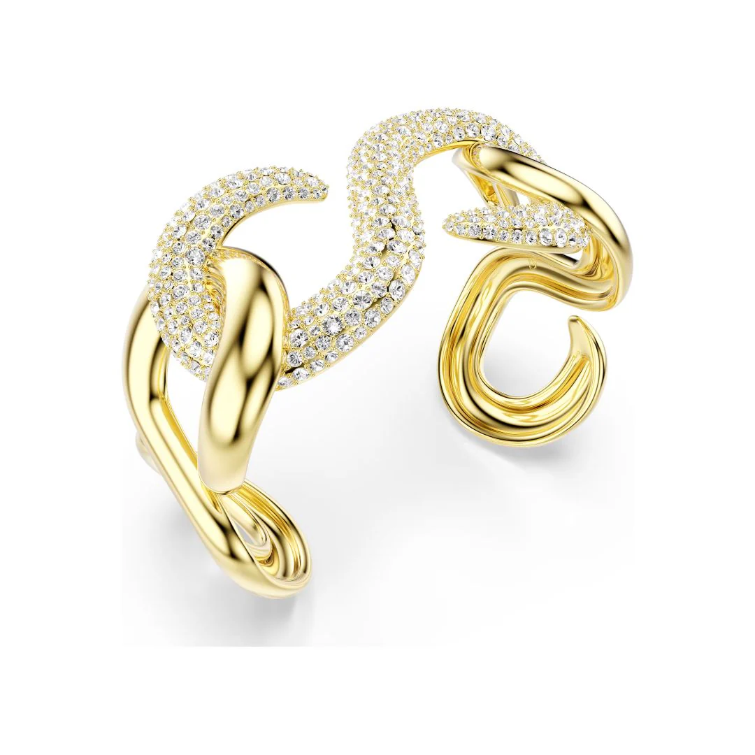 Swarovski Dextera Cuff rannekoru, keltakullattu ja kirkkaat kristallit - Image 4