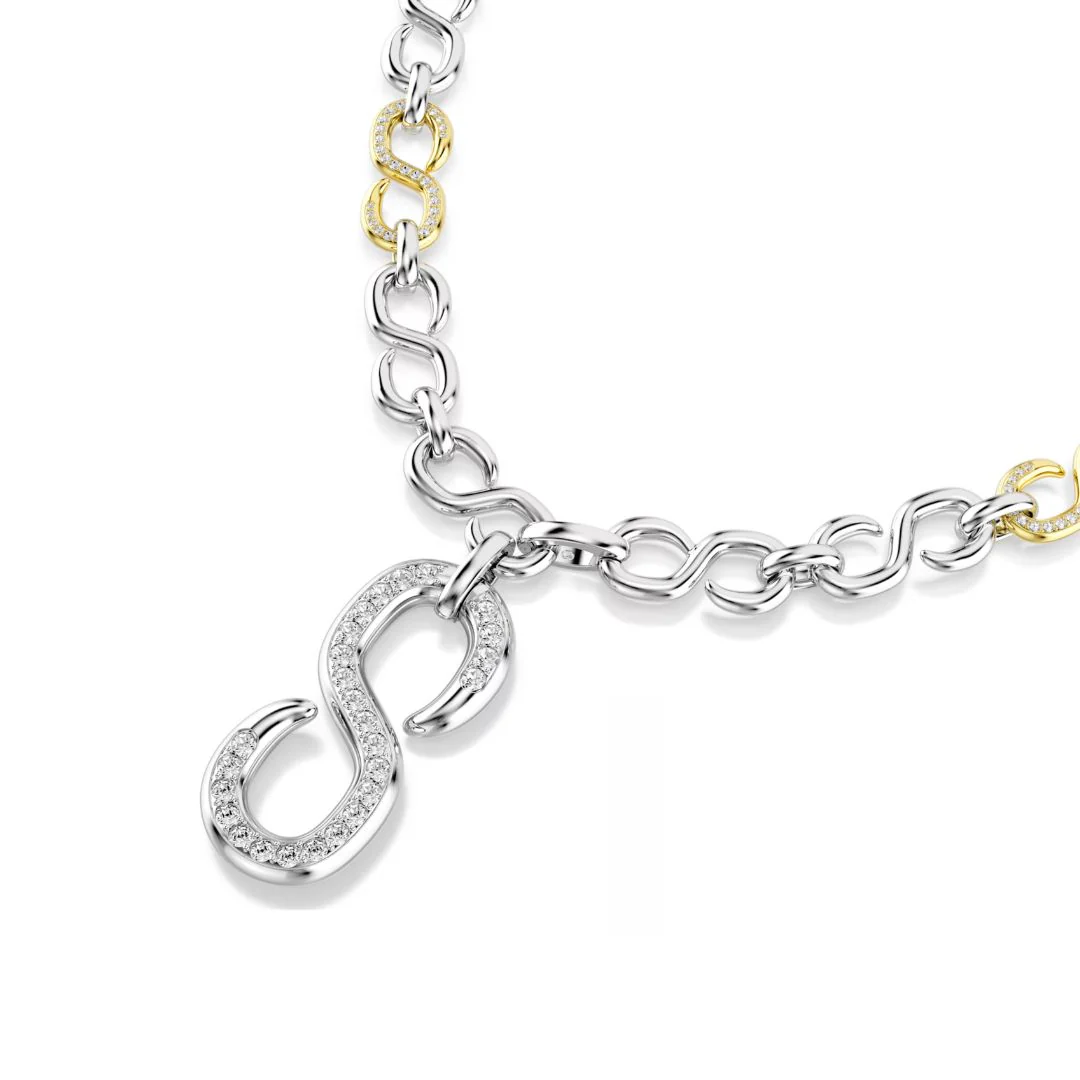 Swarovski Dextera kaulakoru, keltakullattu ja kirkkaat kristallit, 5743785 - Image 4