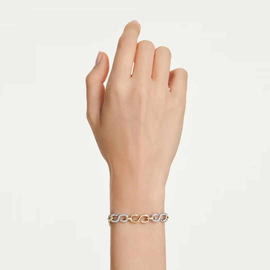 Swarovski Dextera rannekoru, keltakullattu ja kirkkaat kristallit, 5741792 - Image 2