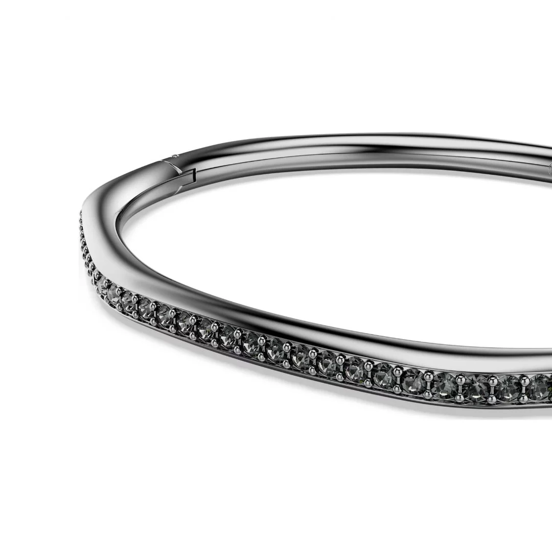 Swarovski Dextera rannerengas, tumma metalli ja harmaat kristallit - Image 3