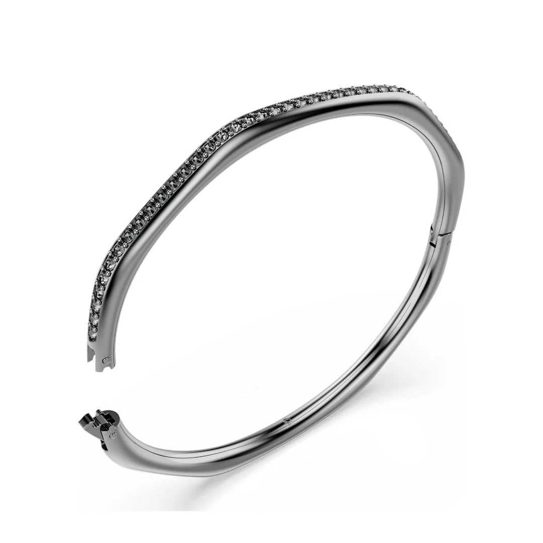 Swarovski Dextera rannerengas, tumma metalli ja harmaat kristallit - Image 4