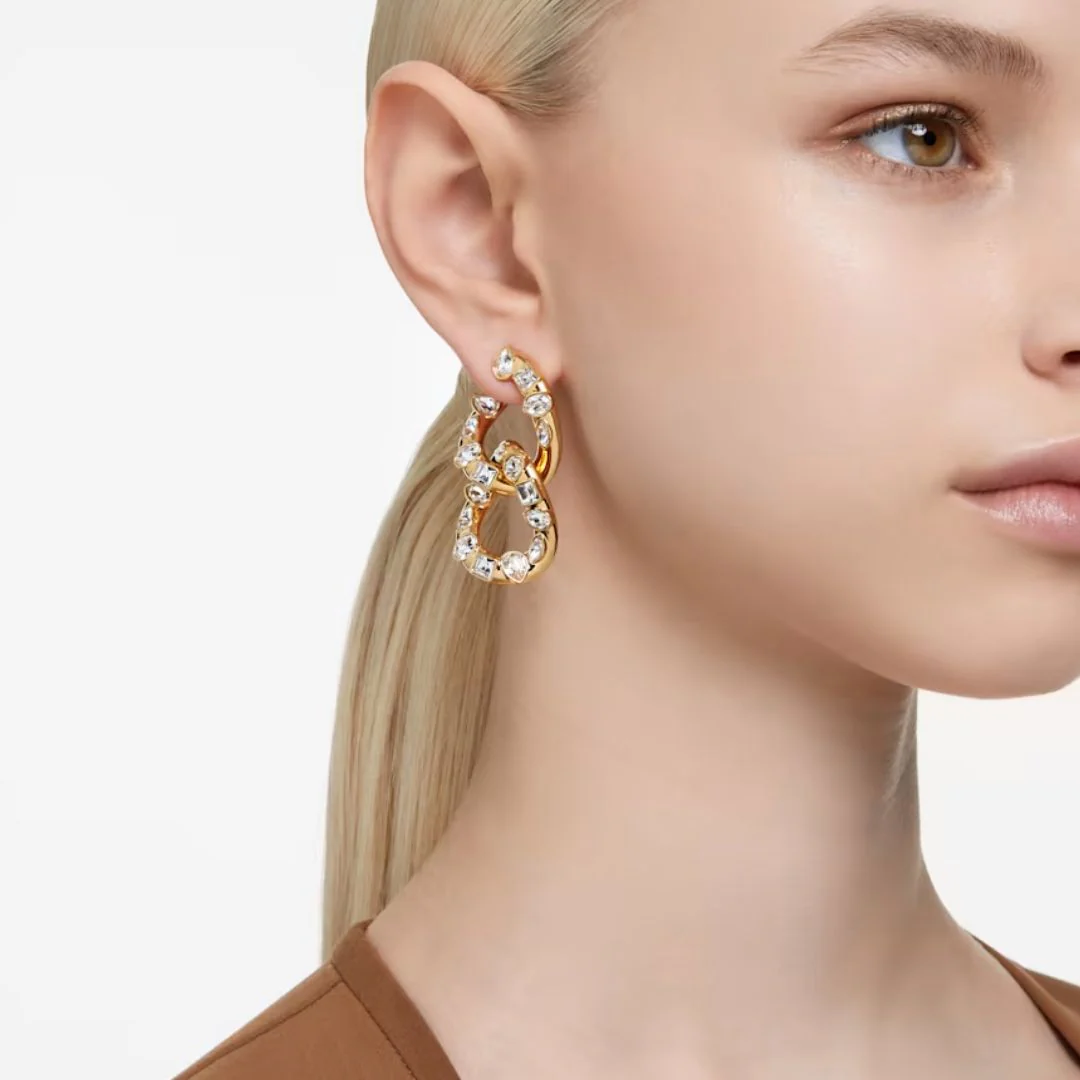 Swarovski Dextera rengaskorvakorut, keltakullan värinen ja kirkkaat kristallit 5663263 - Image 2
