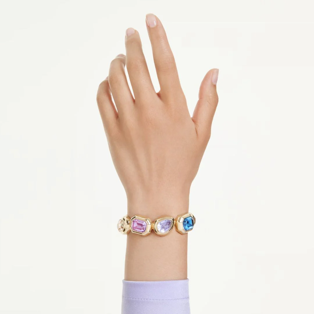 Swarovski Gema Cuff rannerengas, keltakullattu ja eriväriset kristallit - Image 2