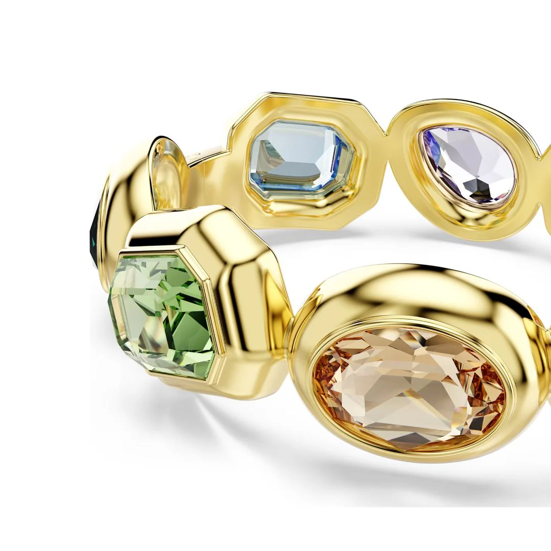 Swarovski Gema Cuff rannerengas, keltakullattu ja eriväriset kristallit - Image 3