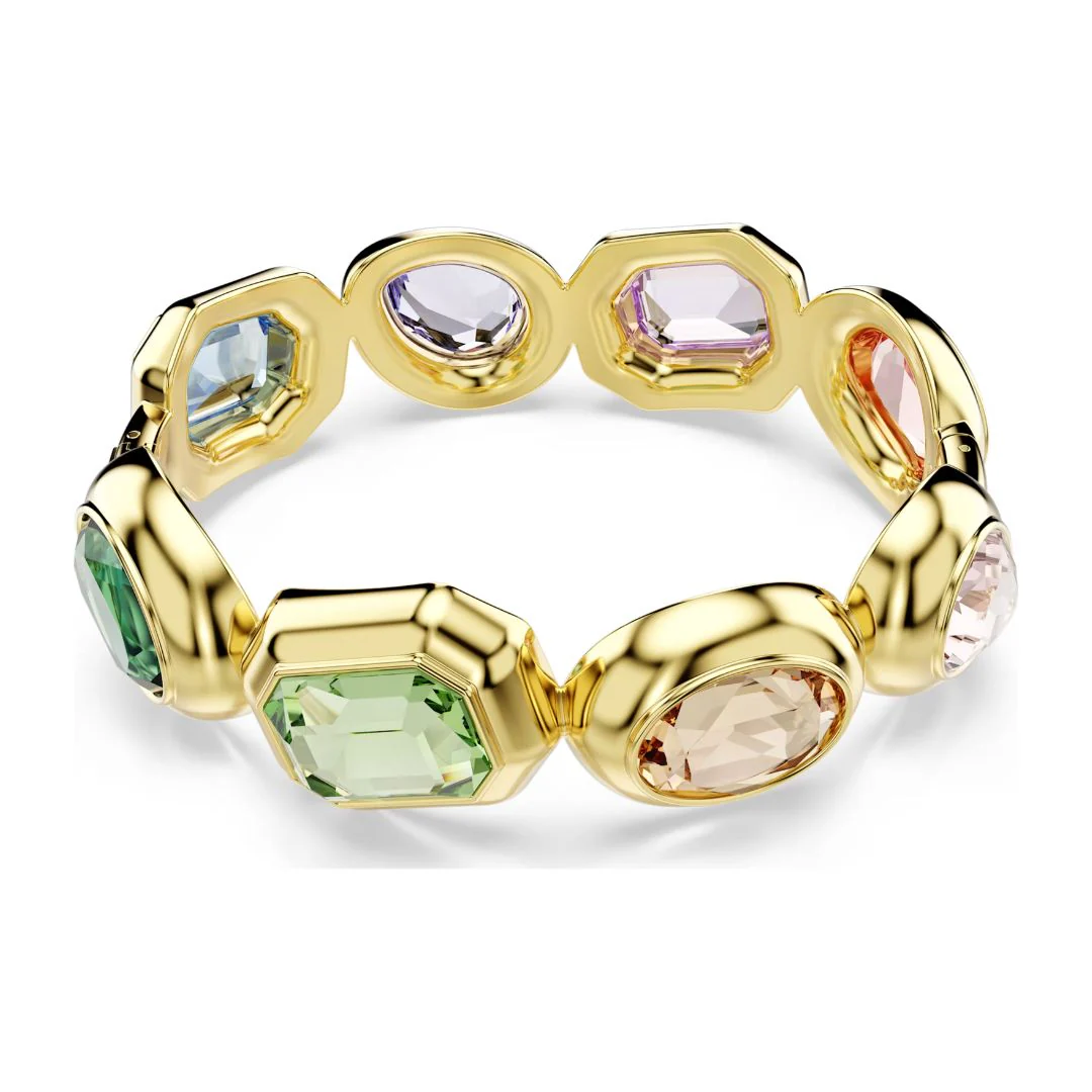 Swarovski Gema Cuff rannerengas, keltakullattu ja eriväriset kristallit - Image 4