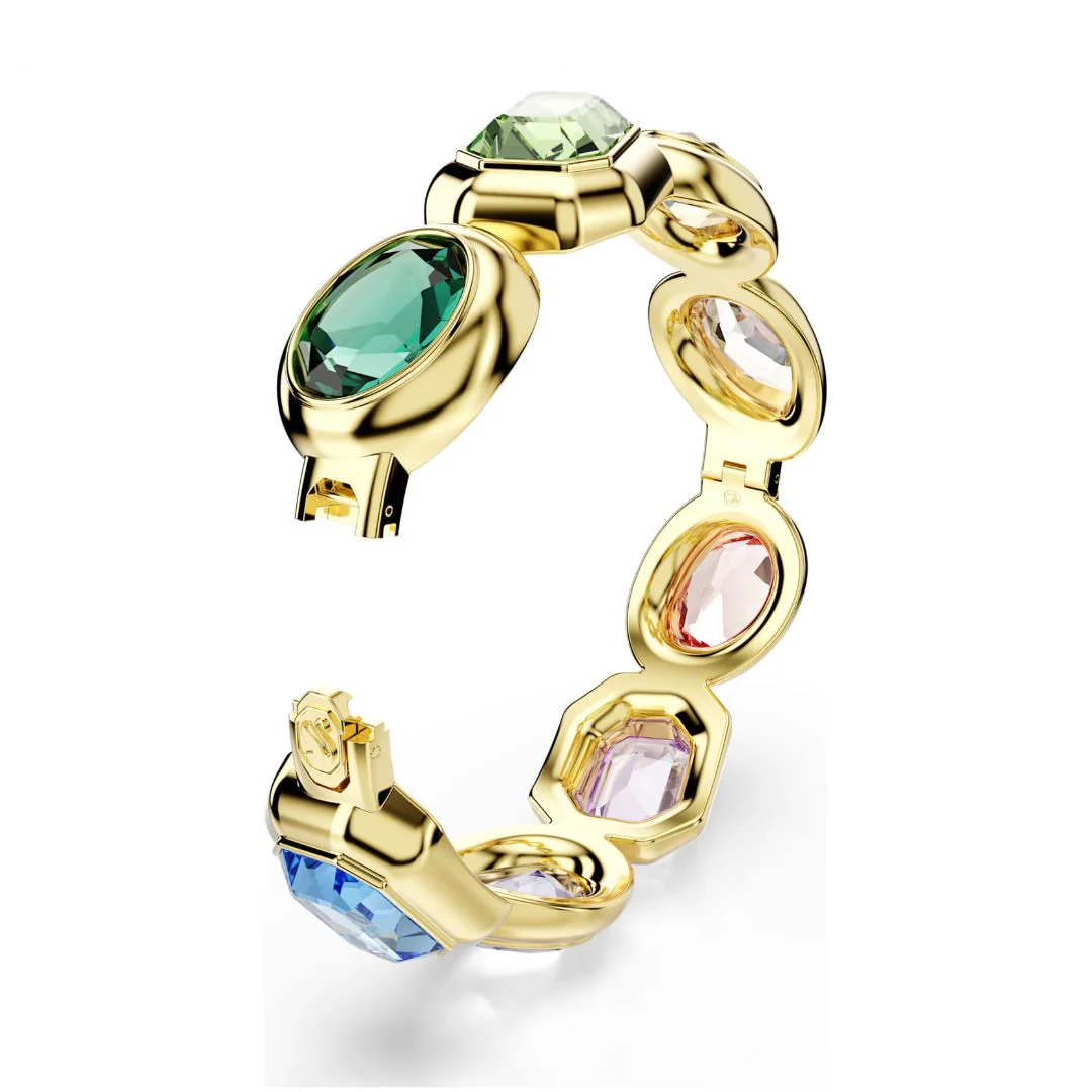 Swarovski Gema Cuff rannerengas, keltakullattu ja eriväriset kristallit - Image 5