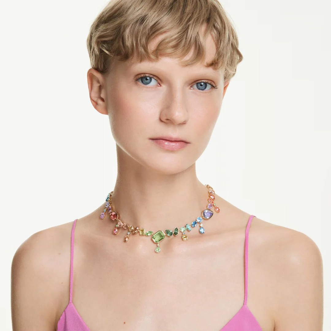 Swarovski Gema kaulakoru, keltakullattu ja eriväriset kristallit, 5737443 - Image 2