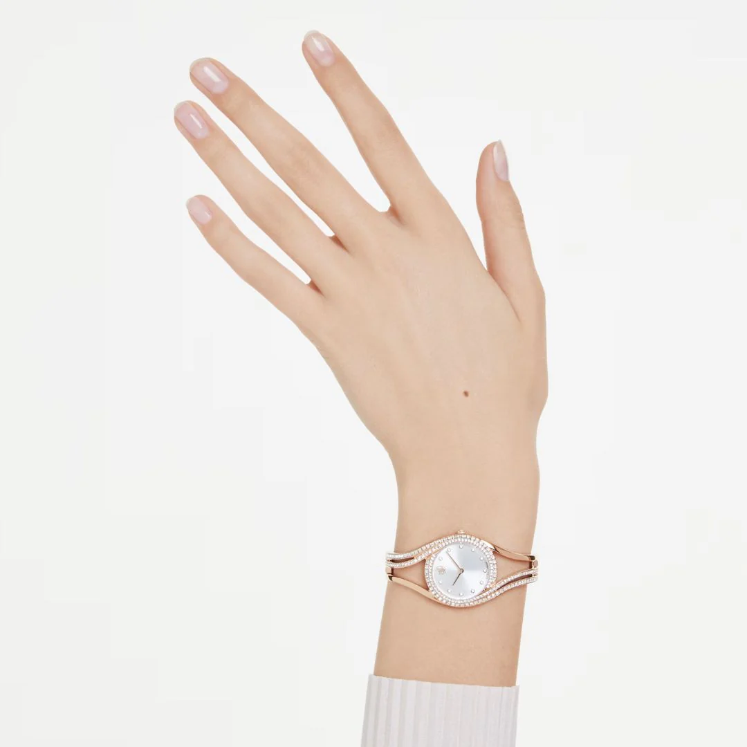 Swarovski Hyperbola bangle rannekello, ruusukullanväri ja kirkkaat kristallit, 5715465 - Image 2