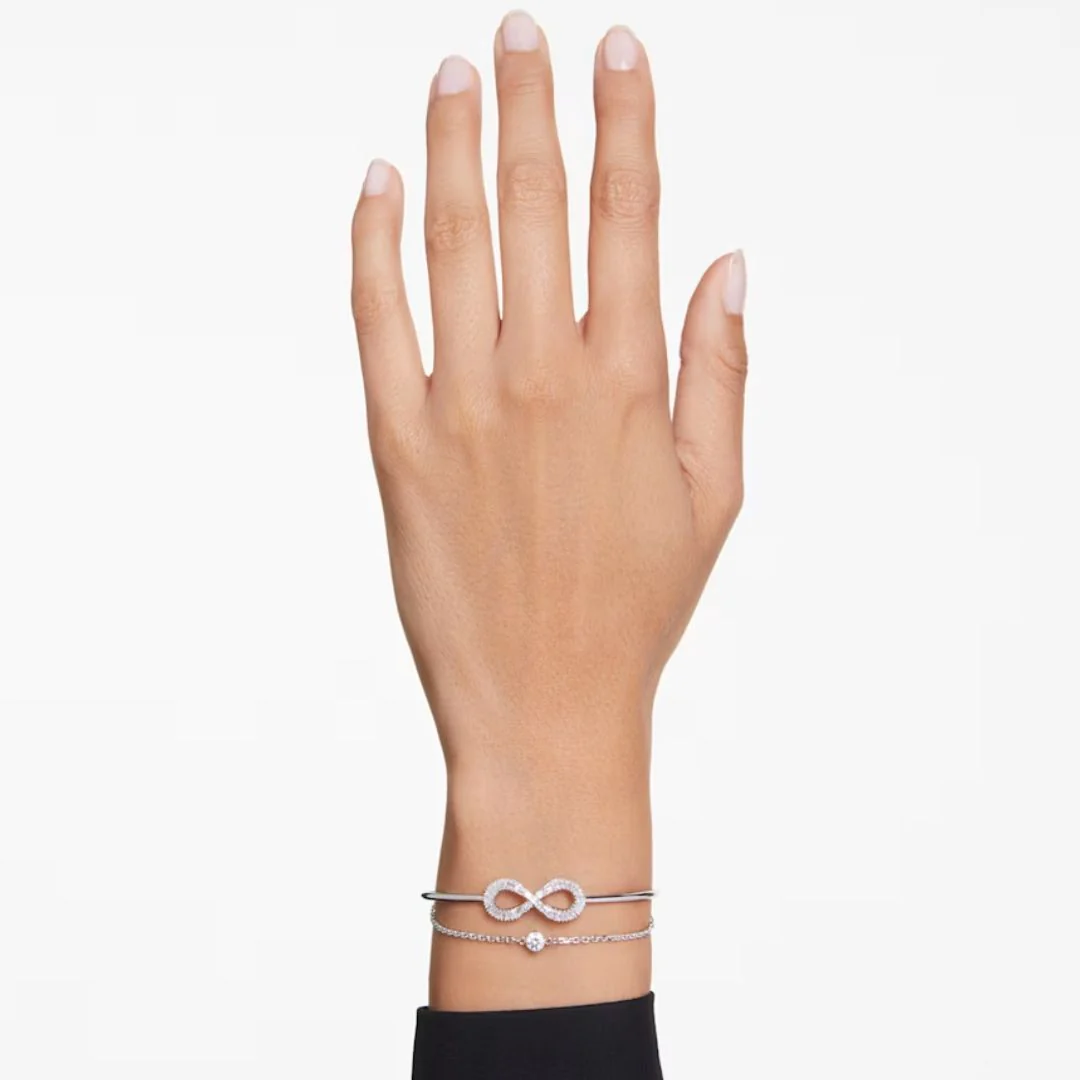 Swarovski Hyperbola Infinity rannerengas, vaalea metalli ja kirkkaat kristallit 5684049 - Image 2