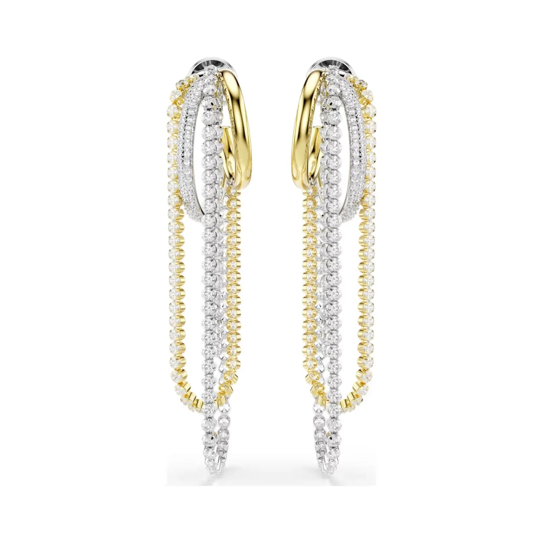 Swarovski Hyperbola korvakorut, kaksivärinen metalli sekä kirkkaat kristallit ja zirkoniat, 5749368 - Image 2
