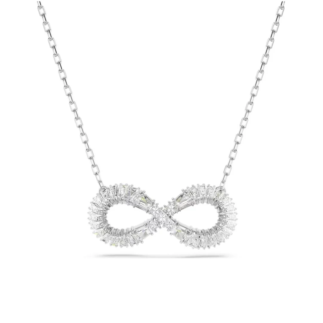 Swarovski Hyperbola Infinity riipus, vaalea metalli ja kirkkaat kristallit 5679434