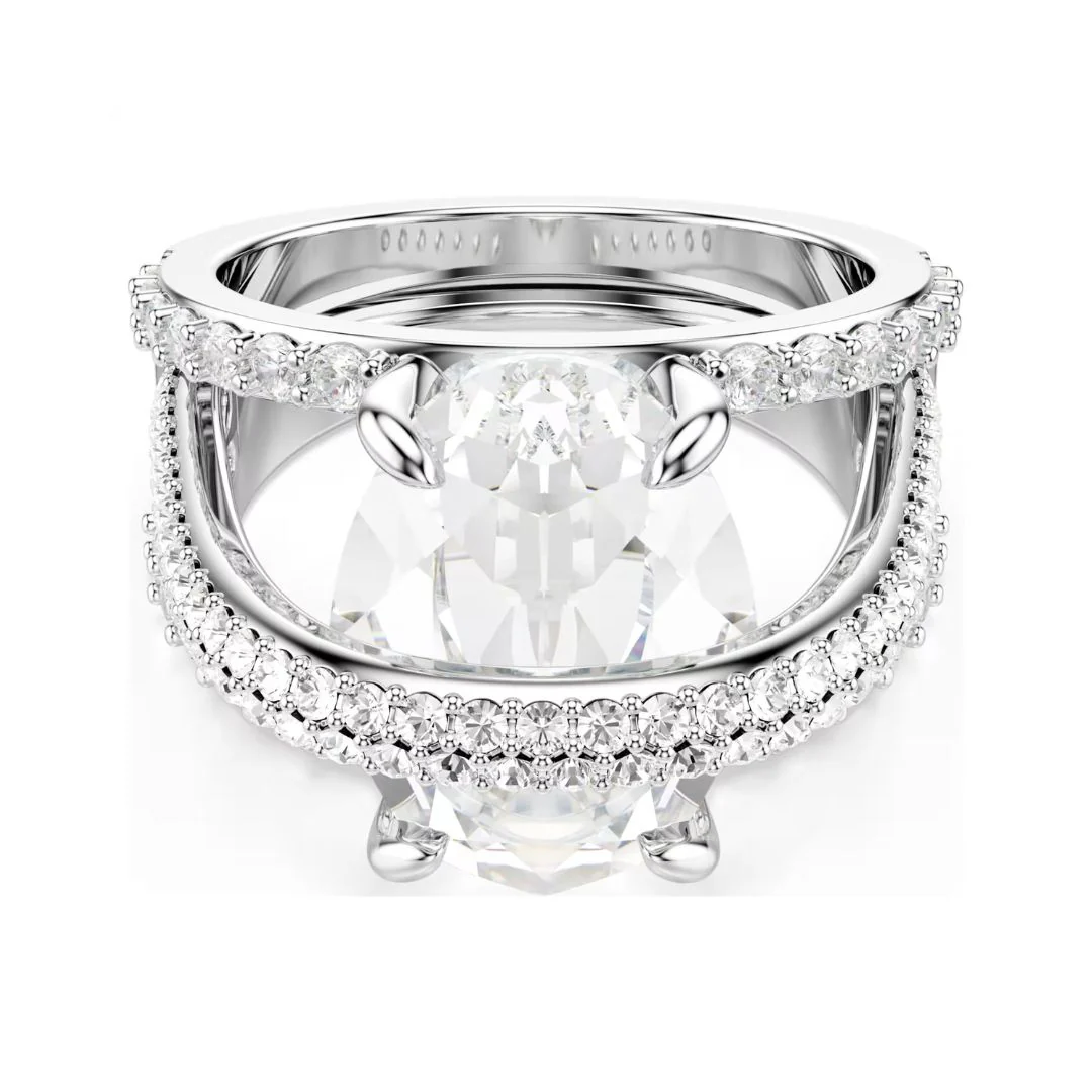 Swarovski Hyperbola sormus, vaalea metalli ja kirkkaat kristallit