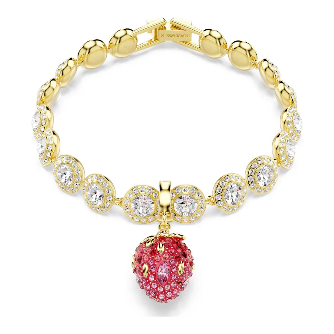 Swarovski Idyllia charm, keltakullattu, vaaleanpunaiset ja punaiset kristallit, 5743136 - Image 3