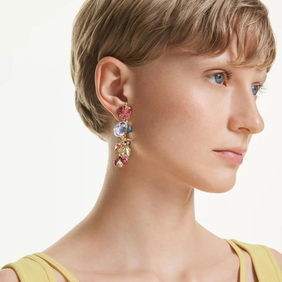 Swarovski Idyllia clip korvakorut, keltakullattu ja eriväriset kristalli, 5743818 - Image 2