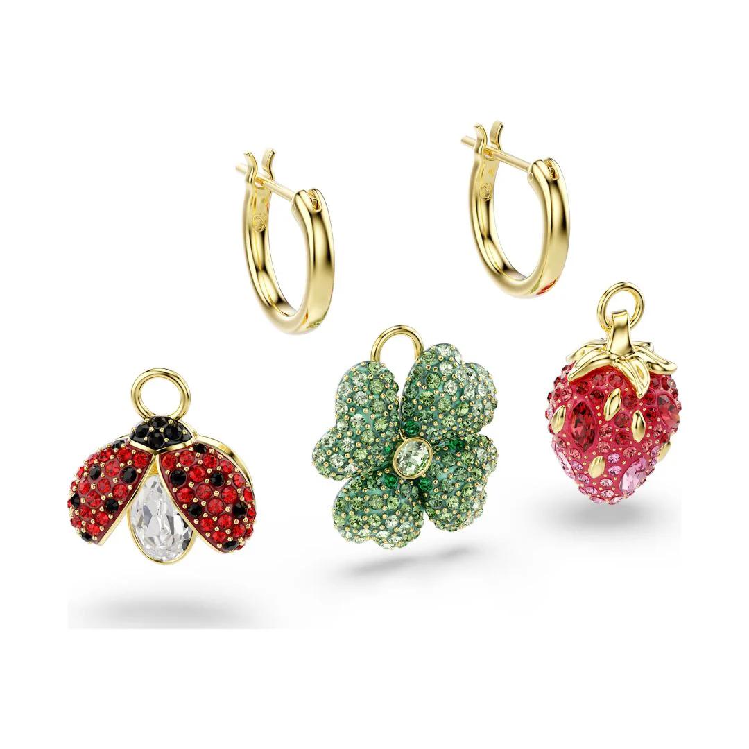 Swarovski Idyllia korvakorut, 3 helan setti, keltakullattu ja eriväriset kristallit, 5742681 - Image 6