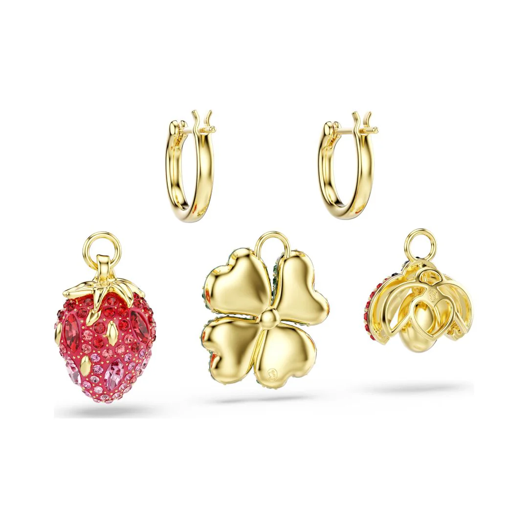 Swarovski Idyllia korvakorut, 3 helan setti, keltakullattu ja eriväriset kristallit, 5742681 - Image 7