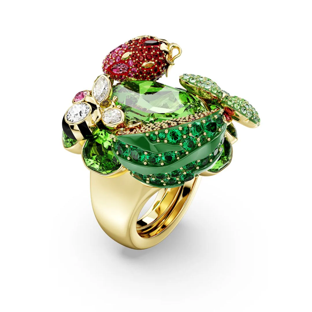 Swarovski Idyllia Motif sormus, keltakullattu ja eriväriset kristallit - Image 3