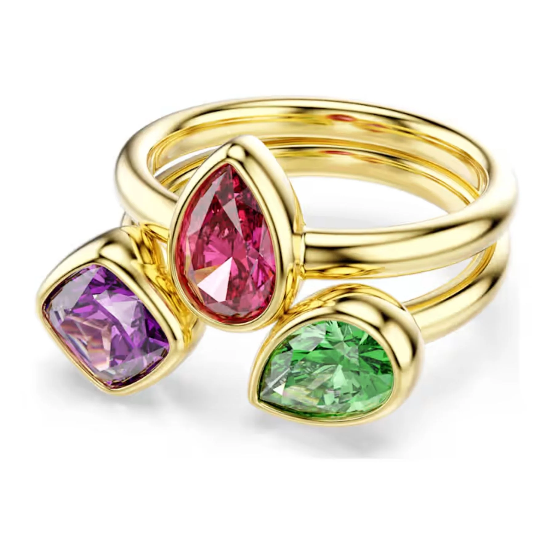 Swarovski Imber sormukset, kahden setti, keltakullattu ja eriväriset zirkonit, 5753276 - Image 4