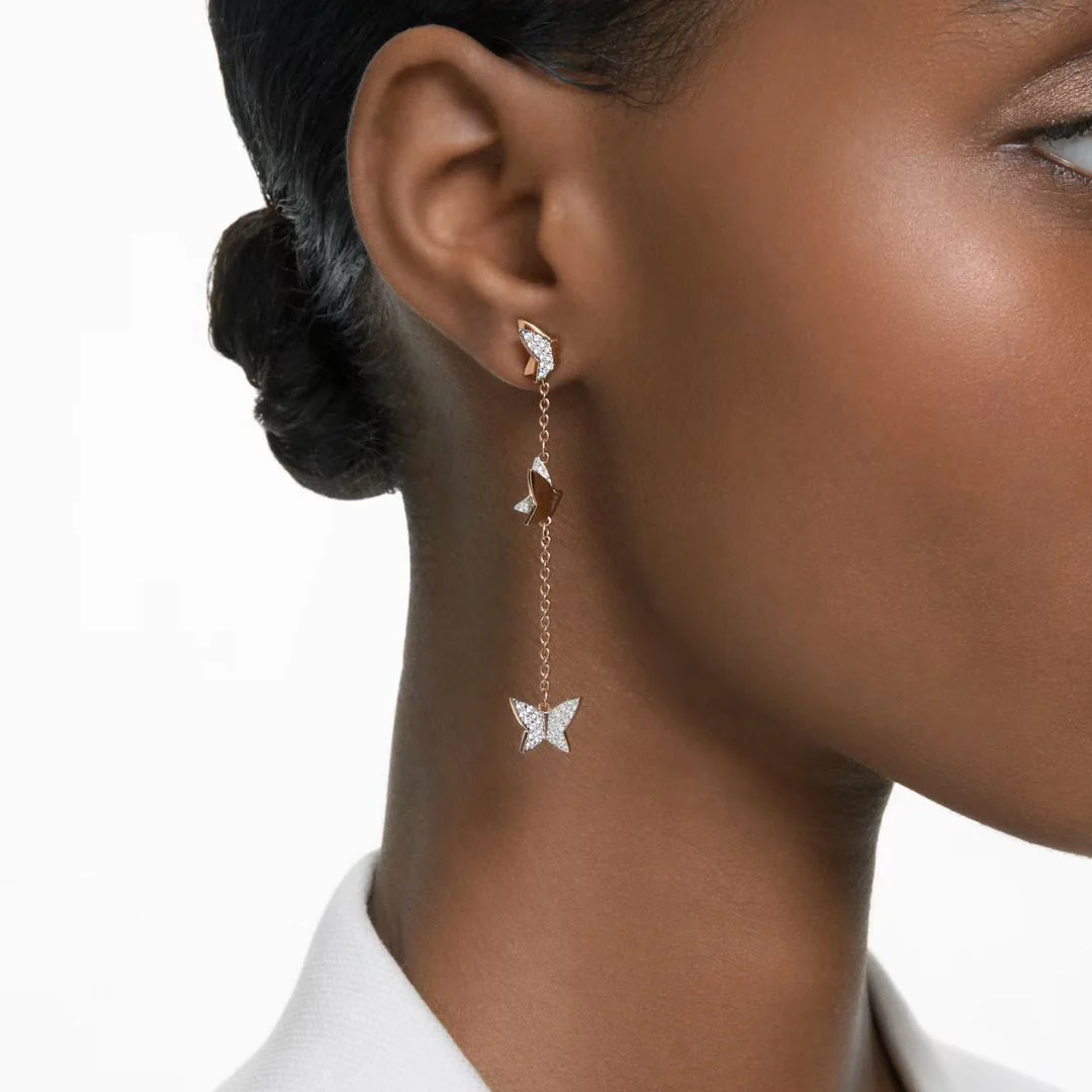 Swarovski Lilia korvakorut, pitkät, rosekullan väriset - Image 2