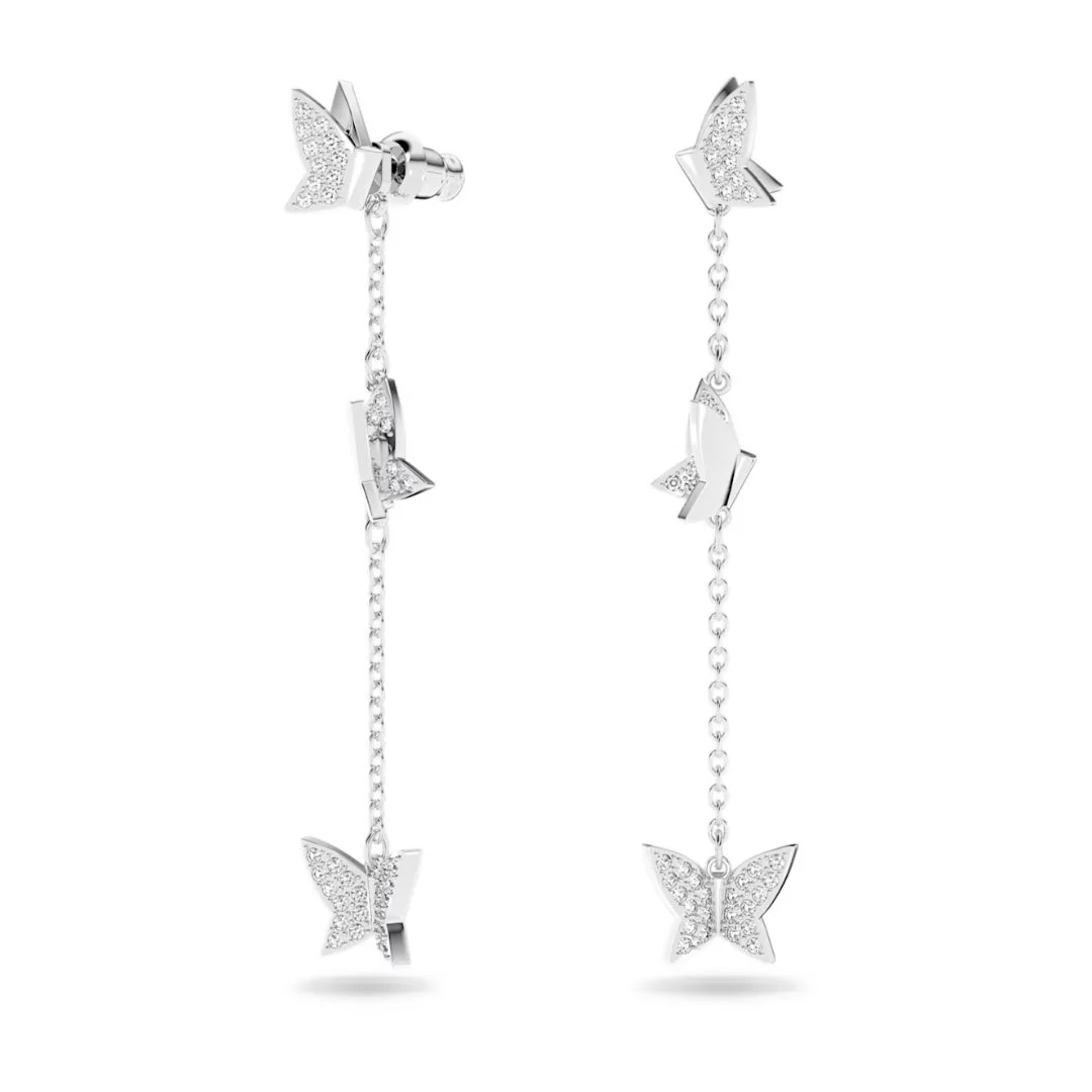 Swarovski Lilia korvakorut, pitkät, vaalean väriset