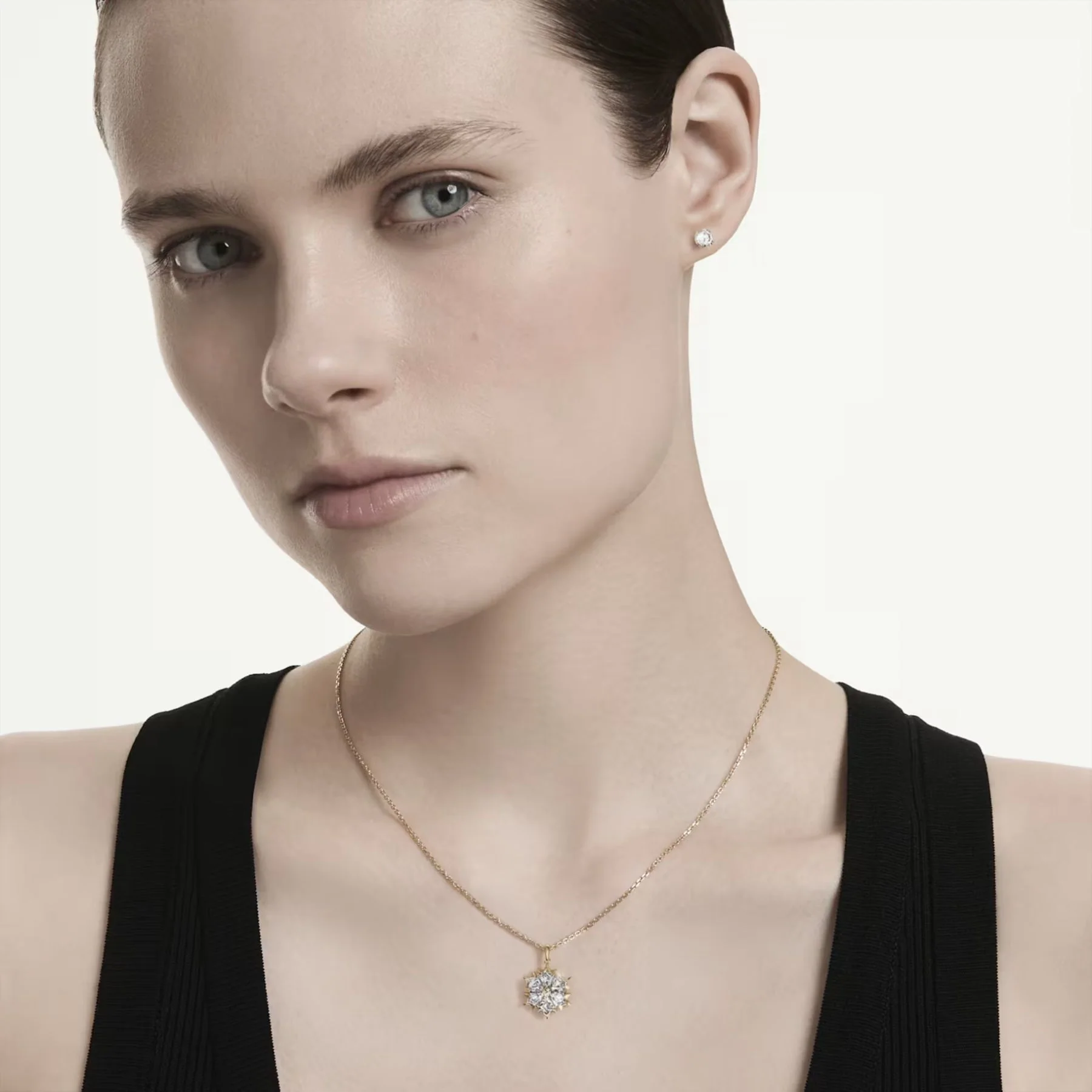 Swarovski Magic korusetti, riipus ja korvakorut, keltakullattu ja kirkkaat zirkonit, 5758002 - Image 6