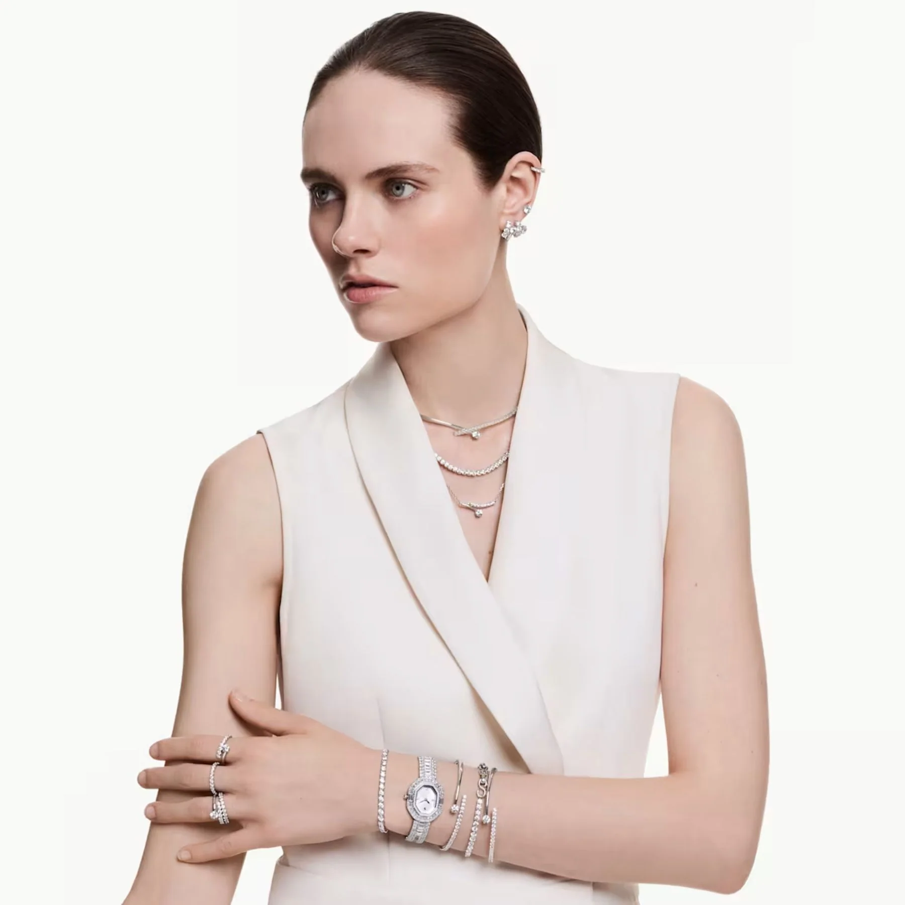 Swarovski Matrix kaulakoru, vaalea metalli ja kirkkaat zirkoniat, 5754020 - Image 6
