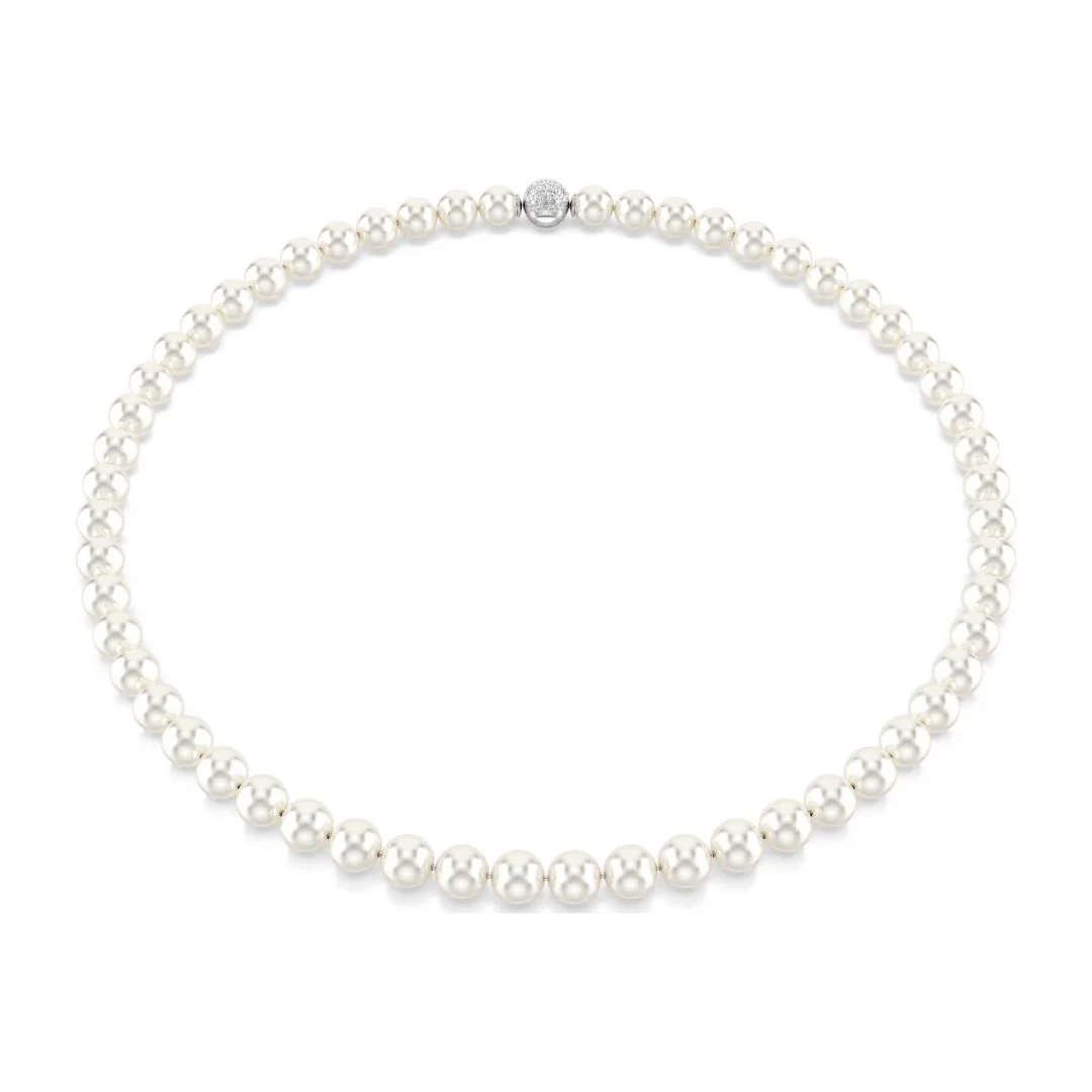 Swarovski Matrix kaulakoru, valkoiset helmet ja kirkkaat kristallit, 5747746