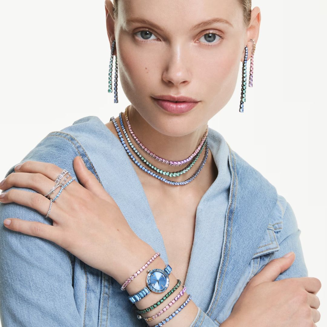 Swarovski Matrix korvakorut, siniset ja vihreät zirkonit 5741390 - Image 3