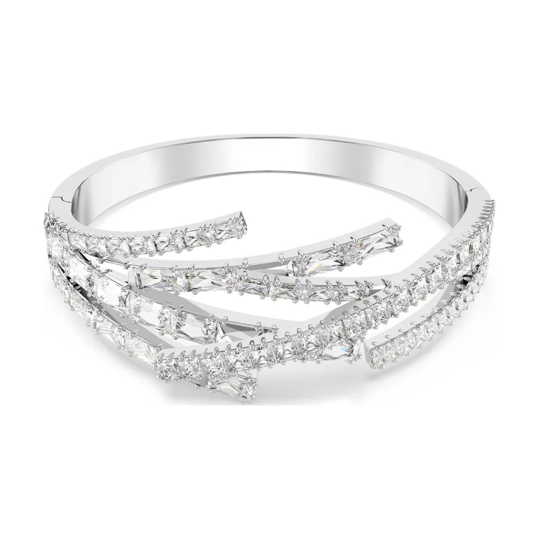 Swarovski Matrix rannerengas, vaalea metalli ja kirkkaat kristallit